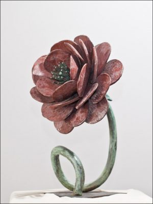 esculturas de flores - flores de bronce - figuras de bronce - Rosa.