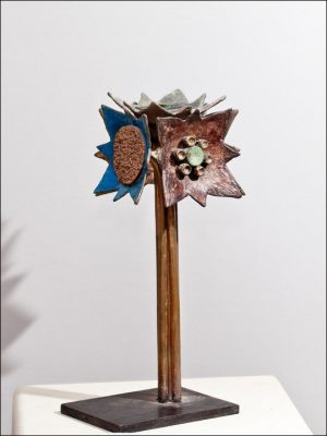 Escultura moderna - figuras de bronce - Flor abstracta 1