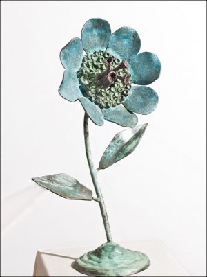 Esculturas de bronce - flores de bronce - Flor azul.