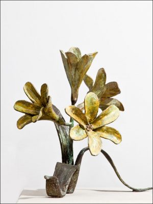 Flores bronce decoración - Figuras de bronce - Ramo amarillo.