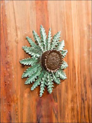 Pomos puerta entrada. Pomo Eguzkilore.